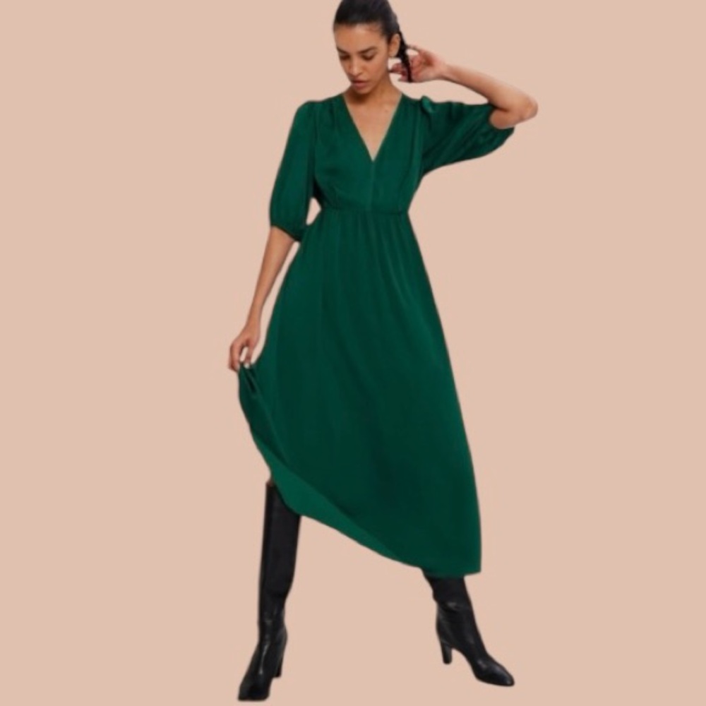 💚GAP! ABSOLUTELY STUNNING! BLOUSON CUTOUT MAXI! PERFECT HOLIDAY DRESS! 🎄